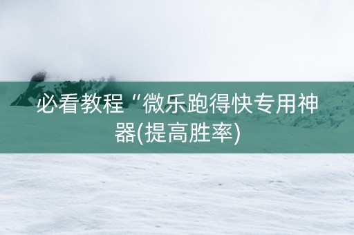 必看教程“微乐跑得快专用神器(提高胜率)