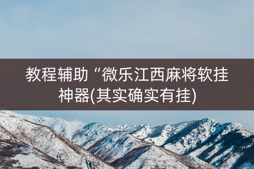 教程辅助“微乐江西麻将软挂神器(其实确实有挂)