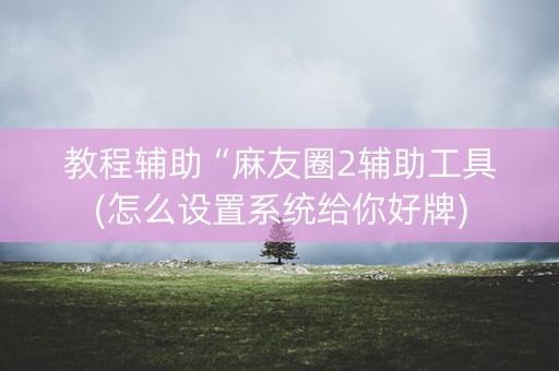 教程辅助“麻友圈2辅助工具(怎么设置系统给你好牌)