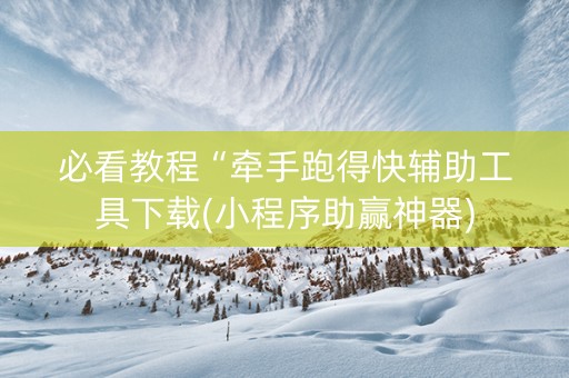 必看教程“牵手跑得快辅助工具下载(小程序助赢神器)