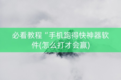 必看教程“手机跑得快神器软件(怎么打才会赢)