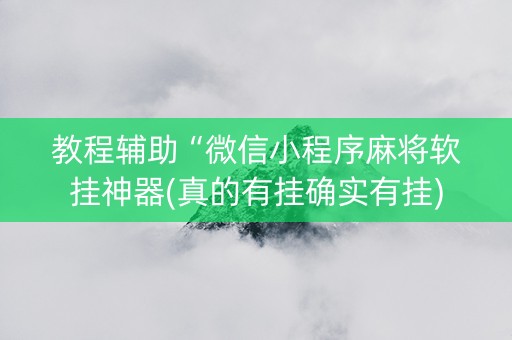 教程辅助“微信小程序麻将软挂神器(真的有挂确实有挂)