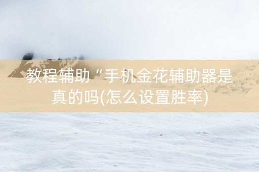 教程辅助“手机金花辅助器是真的吗(怎么设置胜率)