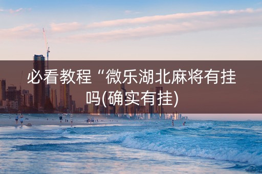 必看教程“微乐湖北麻将有挂吗(确实有挂)