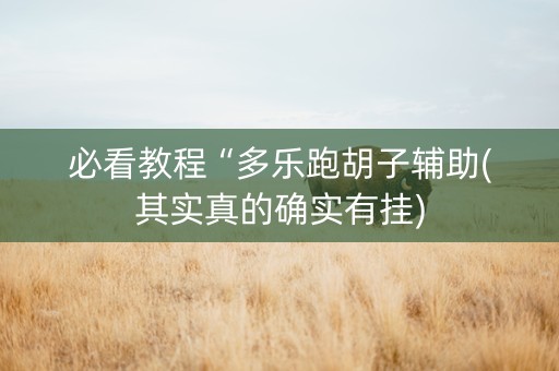 必看教程“多乐跑胡子辅助(其实真的确实有挂)