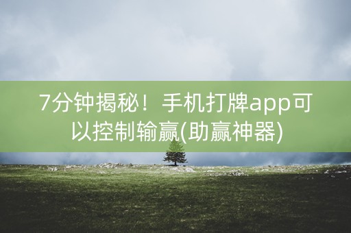 7分钟揭秘！手机打牌app可以控制输赢(助赢神器)