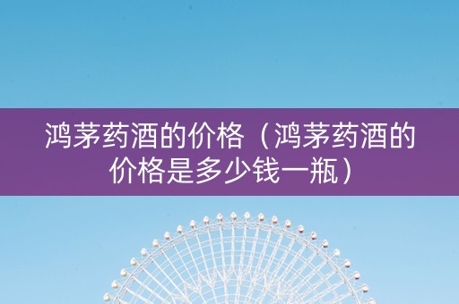 鸿茅药酒的价格（鸿茅药酒的价格是多少钱一瓶）