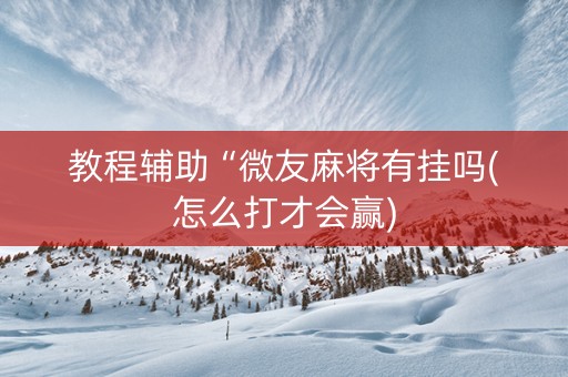 教程辅助“微友麻将有挂吗(怎么打才会赢)