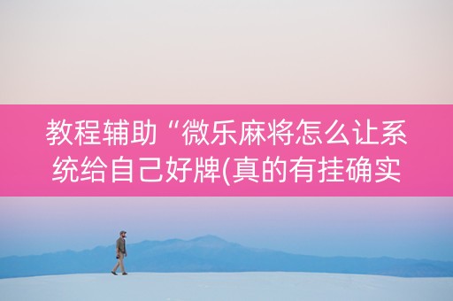 教程辅助“微乐麻将怎么让系统给自己好牌(真的有挂确实有挂)