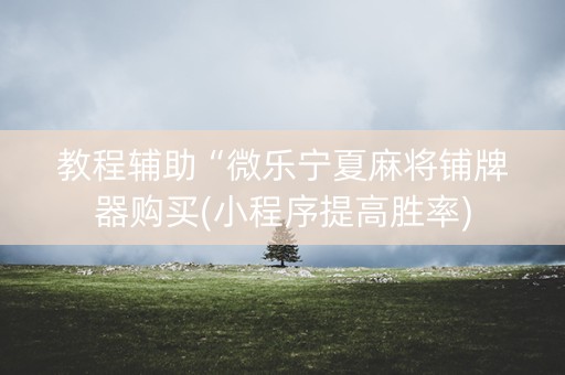 教程辅助“微乐宁夏麻将铺牌器购买(小程序提高胜率)