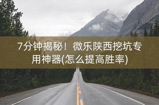 7分钟揭秘！微乐陕西挖坑专用神器(怎么提高胜率)