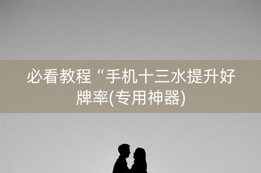 必看教程“手机十三水提升好牌率(专用神器)