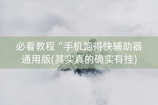 必看教程“手机跑得快辅助器通用版(其实真的确实有挂)