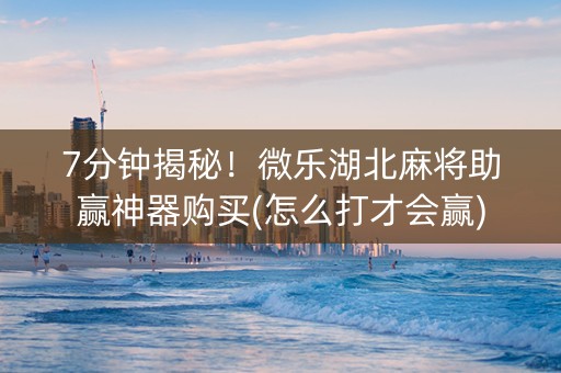 7分钟揭秘！微乐湖北麻将助赢神器购买(怎么打才会赢)