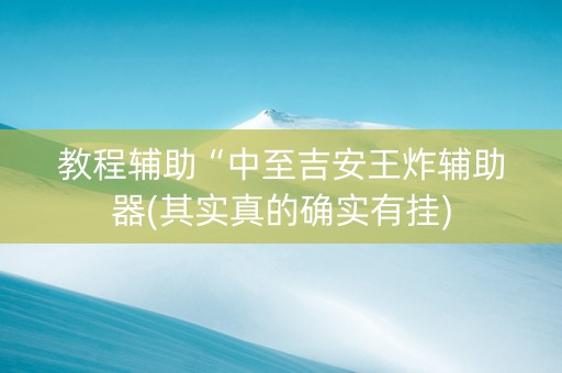 教程辅助“中至吉安王炸辅助器(其实真的确实有挂)