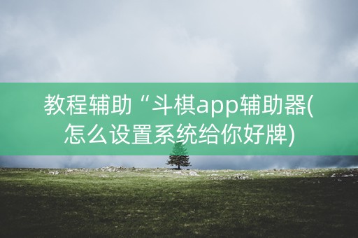 教程辅助“斗棋app辅助器(怎么设置系统给你好牌)