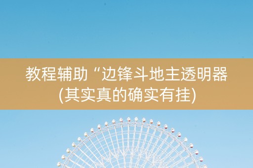 教程辅助“边锋斗地主透明器(其实真的确实有挂)