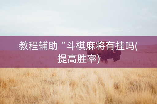 教程辅助“斗棋麻将有挂吗(提高胜率)