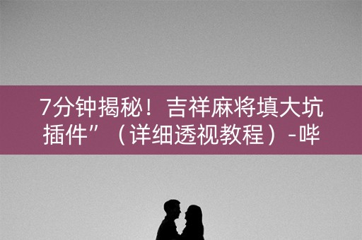 7分钟揭秘！吉祥麻将填大坑插件”（详细透视教程）-哔哩哔哩