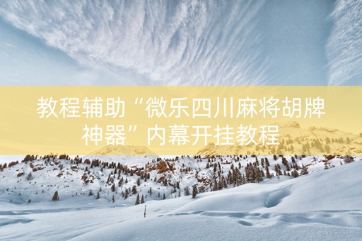 教程辅助“微乐四川麻将胡牌神器”内幕开挂教程