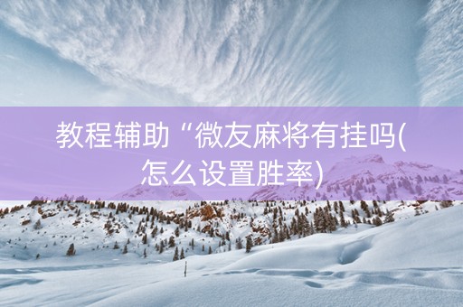 教程辅助“微友麻将有挂吗(怎么设置胜率)