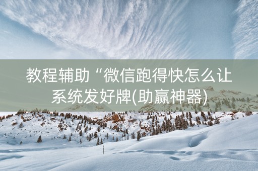 教程辅助“微信跑得快怎么让系统发好牌(助赢神器)