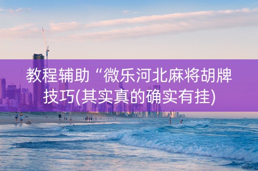 教程辅助“微乐河北麻将胡牌技巧(其实真的确实有挂)