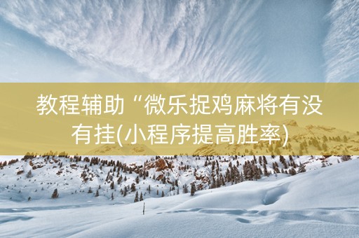 教程辅助“微乐捉鸡麻将有没有挂(小程序提高胜率)