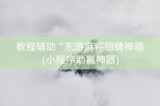 教程辅助“东游麻将胡牌神器(小程序助赢神器)
