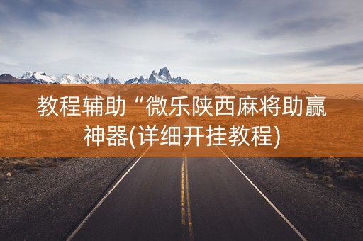 教程辅助“微乐陕西麻将助赢神器(详细开挂教程)