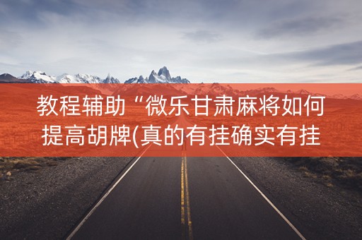 教程辅助“微乐甘肃麻将如何提高胡牌(真的有挂确实有挂)