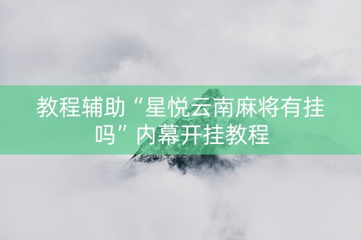教程辅助“星悦云南麻将有挂吗”内幕开挂教程