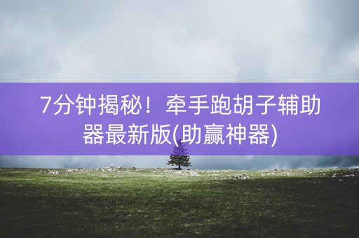 7分钟揭秘！牵手跑胡子辅助器最新版(助赢神器)