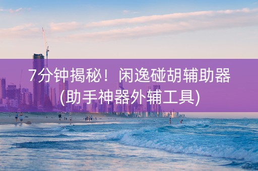 7分钟揭秘！闲逸碰胡辅助器(助手神器外辅工具)