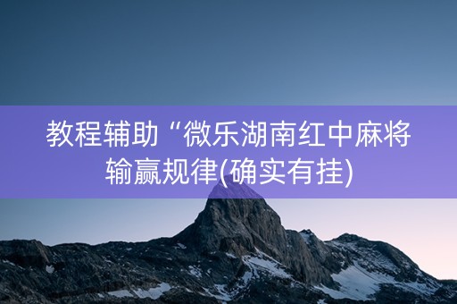 教程辅助“微乐湖南红中麻将输赢规律(确实有挂)