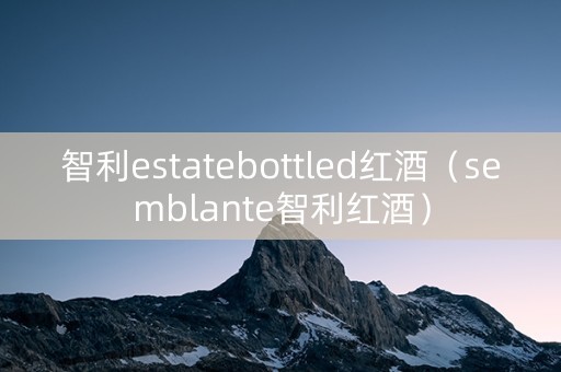 智利estatebottled红酒（semblante智利红酒）