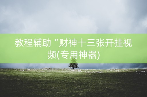 教程辅助“财神十三张开挂视频(专用神器)
