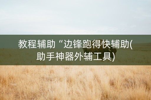 教程辅助“边锋跑得快辅助(助手神器外辅工具)