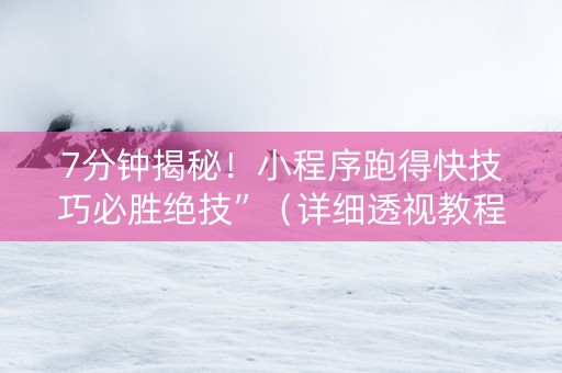 7分钟揭秘！小程序跑得快技巧必胜绝技”（详细透视教程）-哔哩哔哩