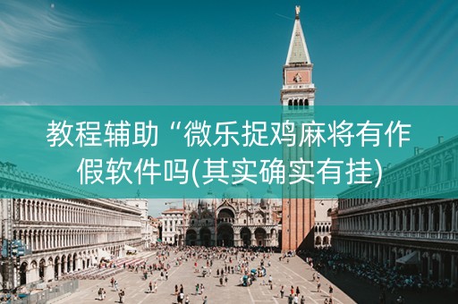 教程辅助“微乐捉鸡麻将有作假软件吗(其实确实有挂)