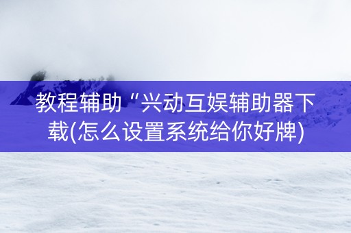 教程辅助“兴动互娱辅助器下载(怎么设置系统给你好牌)
