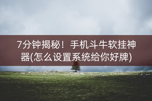 7分钟揭秘！手机斗牛软挂神器(怎么设置系统给你好牌)