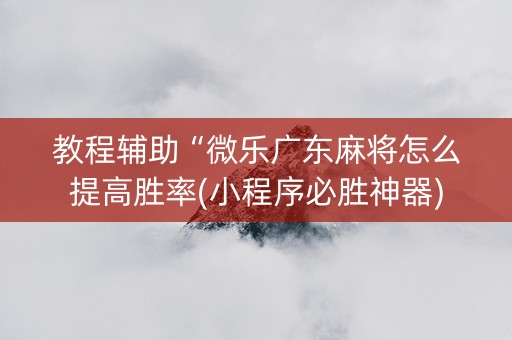 教程辅助“微乐广东麻将怎么提高胜率(小程序必胜神器)