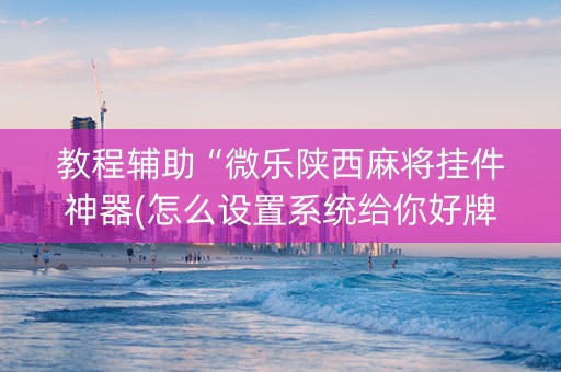 教程辅助“微乐陕西麻将挂件神器(怎么设置系统给你好牌)