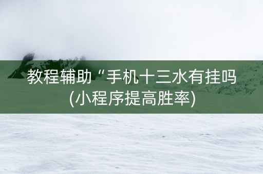 教程辅助“手机十三水有挂吗(小程序提高胜率)