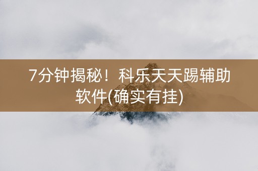 7分钟揭秘！科乐天天踢辅助软件(确实有挂)