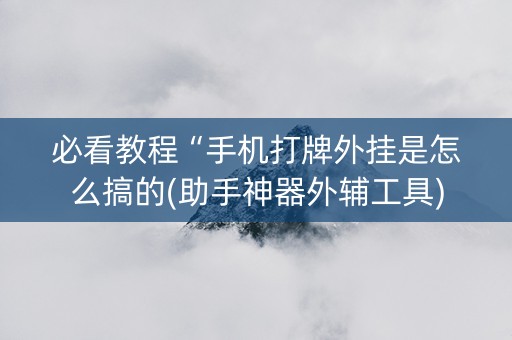 必看教程“手机打牌外挂是怎么搞的(助手神器外辅工具)