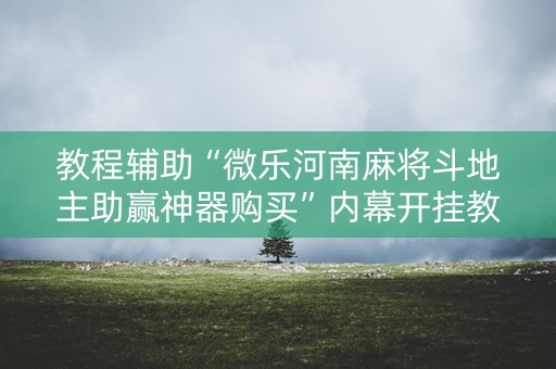 教程辅助“微乐河南麻将斗地主助赢神器购买”内幕开挂教程