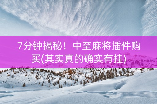 7分钟揭秘！中至麻将插件购买(其实真的确实有挂)