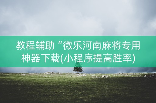 教程辅助“微乐河南麻将专用神器下载(小程序提高胜率)